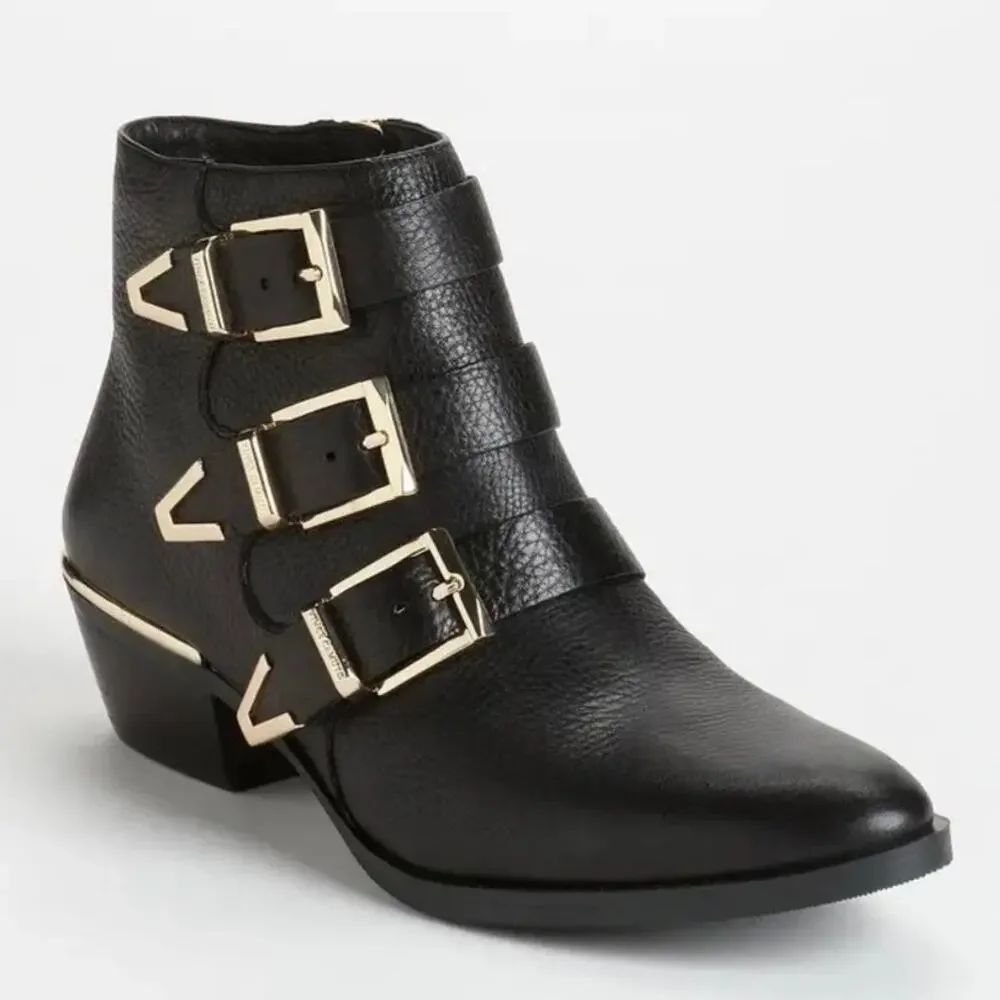 Vince Camuto Tipper Belted Buckle Western Bootie 9
